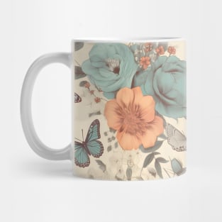 Watercolor floral butterfly seamless pattern design Mug